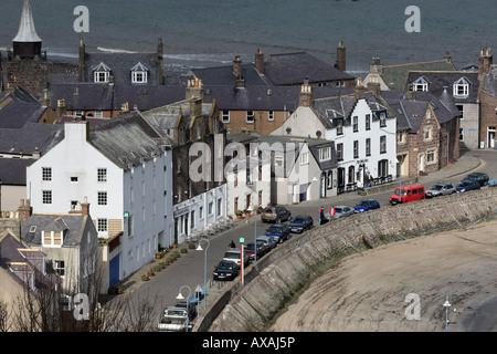 Die Stadt Stonehaven in Aberdeenshire, Schottland, zeigt die Hafenfront Stockfoto
