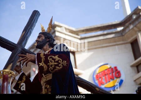 Jesus der Sieg, La Paz Bruderschaft, Palmsonntag, Sevilla, Spanien Stockfoto