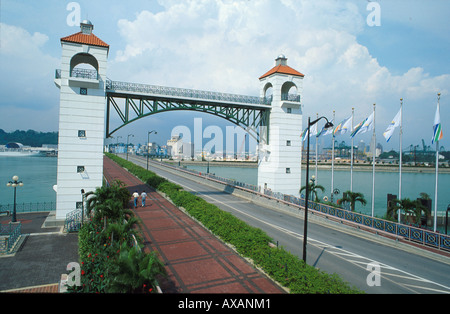 Bruecke von Insel Sentosa Nach Singapur, Singapur Asien Stockfoto