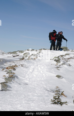 Appalachian Trail - Franconia Ridge in den Wintermonaten befindet sich in den White Mountains New Hampshire USA Stockfoto