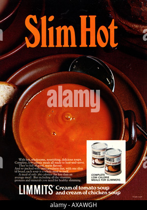 1960er Jahren April 1969 Magazin Werbung für Limmits abnehmen Hilfe Suppe essen für nur zur redaktionellen Nutzung Stockfoto