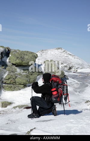 Appalachian Trail - Franconia Ridge in den Wintermonaten befindet sich in den White Mountains New Hampshire USA Stockfoto