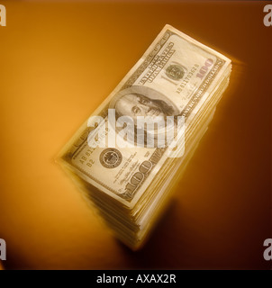 Stapel von amerikanischen hundert-Dollar-Scheine Stockfoto
