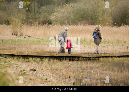 Besucher des Arundel Wildfowl and Wetlands Trust im Frühling Stockfoto