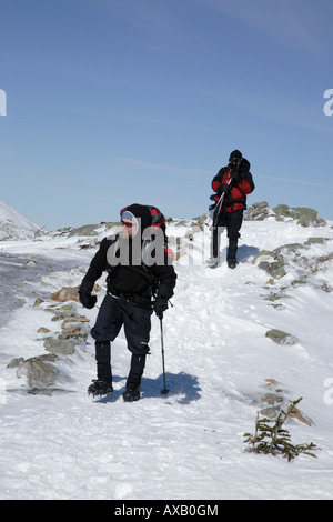 Appalachian Trail - Franconia Ridge in den Wintermonaten befindet sich in den White Mountains New Hampshire USA Stockfoto