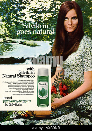 1960er Jahren April 1969 Magazin Werbung für Silvikrin natürlichen Haar Shampoo für nur zur redaktionellen Nutzung Stockfoto