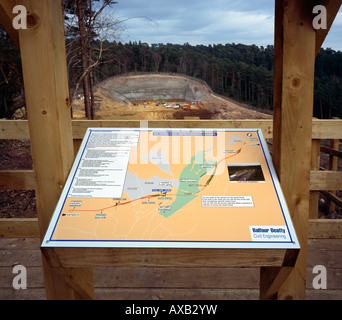 Aussichtsplattform an der unvollendeten 3 Hindhead Road Improvement scheme, (Südseite/tunnel Eingang). Hindhead, Feb 2008. Stockfoto