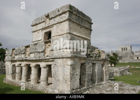 Tempel der Fresken Tulum Yucatan Mexiko Stockfoto