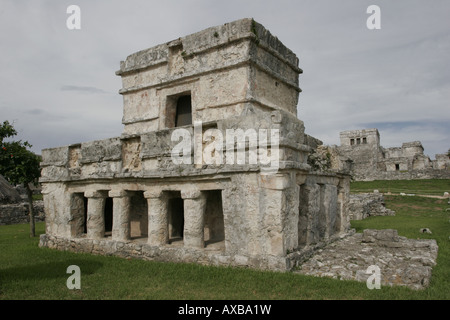 Tempel der Fresken Tulum Yucatan Mexiko Stockfoto