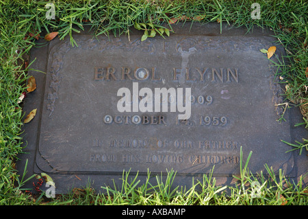 Errol Flynn Grab Forest Lawn Friedhof Los Angeles Kalifornien USA Stockfoto