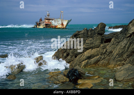 Schiffbruch vor der Küste Cape Algulhas West Cape, Südafrika Stockfoto