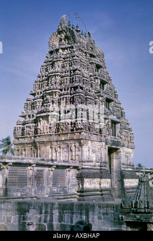 Am Eingang Ost Gopuram Chennakesava Tempel, Belur, Karnataka, Indien Stockfoto