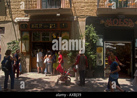 Spanien Barcelona Bar del Pi Placa de Sant Josep Oriol Stockfoto