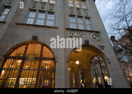 Schweiz Zürich private banking Bahnhofstrasse Bank Leu Dämmerung Stockfoto