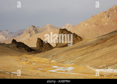 Landschaft im Pamir-Gebirge, Tadschikistan, Pamir-Gebirge, Pamir-Plateau Stockfoto