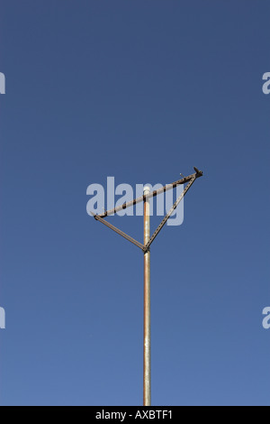 top of utility pole and sky Stockfoto