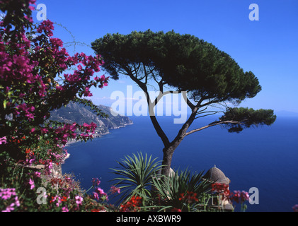 Amalfi-Küste aus Villa Rufolo Ravello Campania Italien Stockfoto