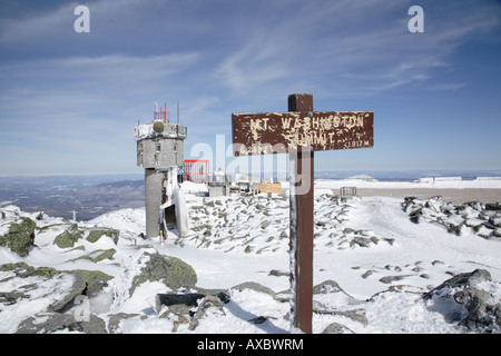 Der Gipfel des Mount Washington während der Wintermonate in den White Mountains New Hampshire USA. Stockfoto