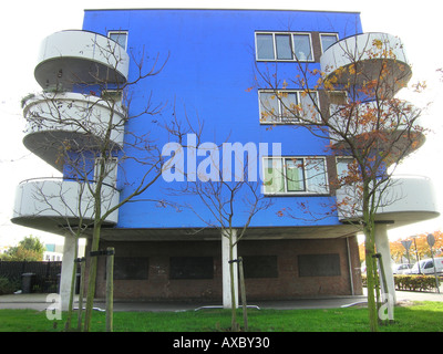 bunte Mehrfamilienhaus in Almere Buiten Niederlande Stockfoto