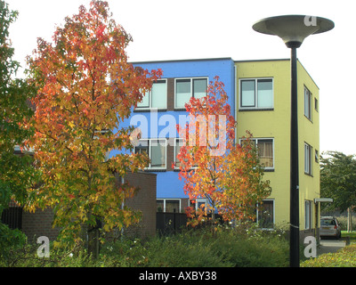 bunte Mehrfamilienhaus in Almere Buiten Niederlande Stockfoto