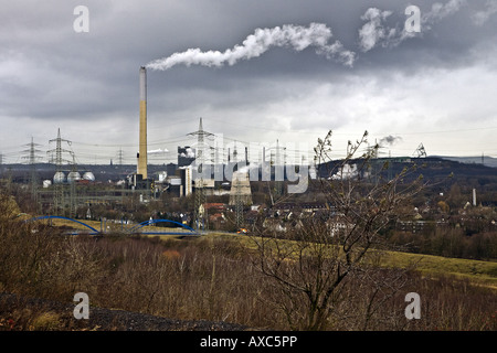 Blick von der Schurenbach Haufen auf die Industrielandschaft Prosper, Deutschland, Nordrhein-Westfalen, Bottrop Stockfoto