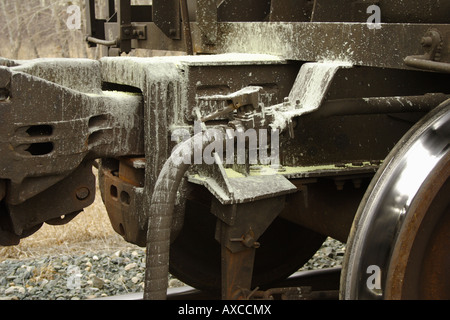 Eisenbahnwaggons in Calgary, Alberta Stockfoto