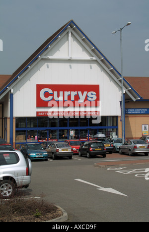 Currys aus der Stadt Elektro- & computer Store Business auf Retail Park mit kostenlosem Parkplatz für Käufer Ipswich Suffolk East Anglia England Großbritannien Stockfoto