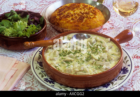 Der Schweiz Essen Kalbfleisch Zürich Stil und Rösti Kartoffeln Stockfoto