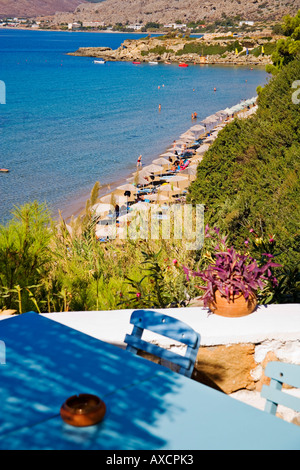 PEFKOS MAIN BEACH IN DER NÄHE VON LINDOS RHODOS Stockfoto