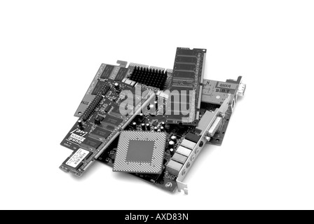 Verschiedene Computer-Komponenten Stockfoto