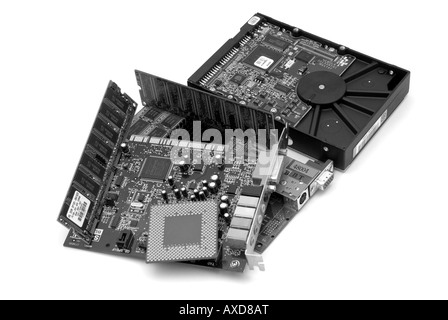 Verschiedene Computer-Komponenten Stockfoto