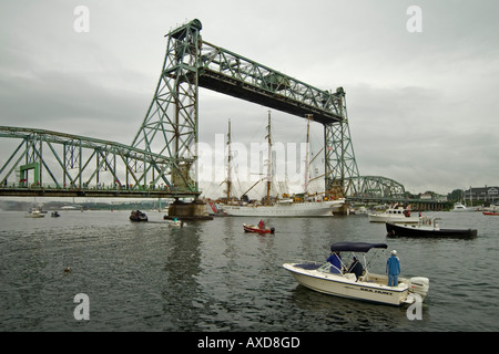 US Coast Guard Viermastbark Eagle in Portsmouth Hafen New Hampshire Stockfoto