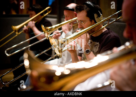 Bigband im Tonstudio, London Stockfoto