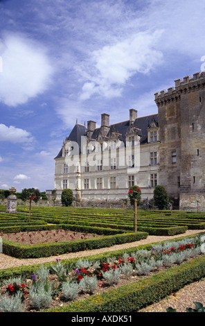 Chateau de Villandry und Gemüsegarten in der Nähe von Tours in der Loire-Tal-Frankreich Stockfoto