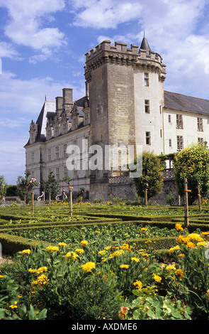 Chateau de Villandry und Gemüsegarten in der Nähe von Tours in der Loire-Tal-Frankreich Stockfoto