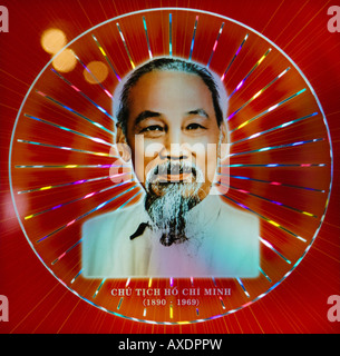 Stickerei-Porträt von Ho Chi Minh Hanoi Vietnam Stockfoto