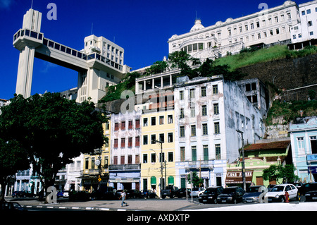 Der Elevador Lacerda, Salvador da Bahia Cidade Alta mit Cidade Baixa verbindet Stockfoto