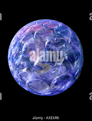 Kreis der Kunststoff blau Luftpolsterfolie Stockfoto