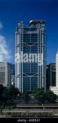 Hongkong und Shanghai Bank, Hong Kong, 1979-1986. Von außen. Architekt: Sir Norman Foster and Partners Stockfoto