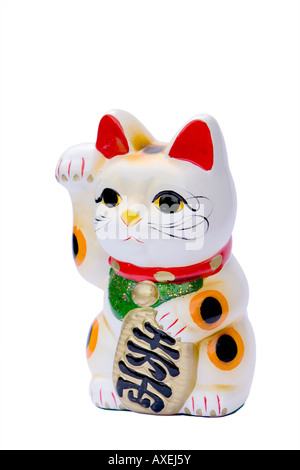 japanischen Maneki Neko winkt Glück Katze Stockfoto