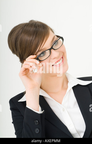 Geschäftsfrau mit Brille Stockfoto