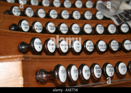 Orgel-Toolkit Nahaufnahme volles Orchester in einem instrument Stockfoto