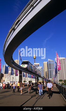 Monorail am Darling Harbour, Sydney, Australien Stockfoto