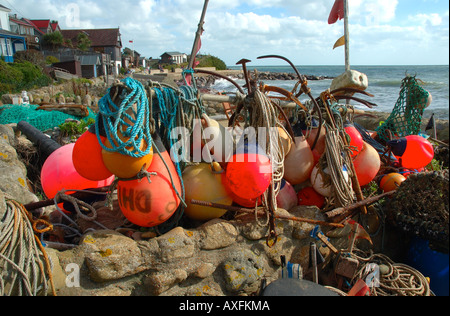 Fishing Booys, Steephill Cove, Ventnor, Isle of Wight, England, UK, GB. Stockfoto