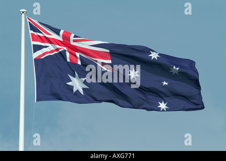 Australische Flagge im Wind Stockfoto