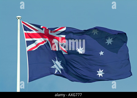 Australische Flagge im Wind Stockfoto