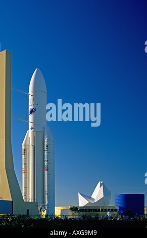 ARIANE 5 SATELLITENRAKETE CITE DE L'ESPACE RAUMFAHRTZENTRUM TOULOUSE MIDI-PYRENEES FRANKREICH EUROPA Stockfoto