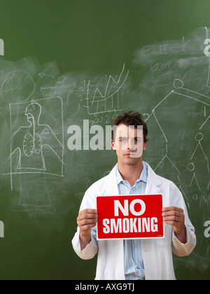 Wissenschaftler, die keine Raucher Schild Stockfoto