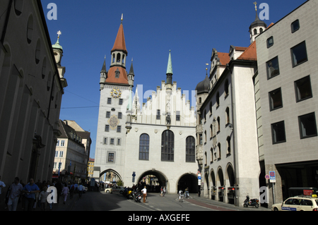 München, Kirche in der Innenstadt, Spielzeugmuseum Stockfoto