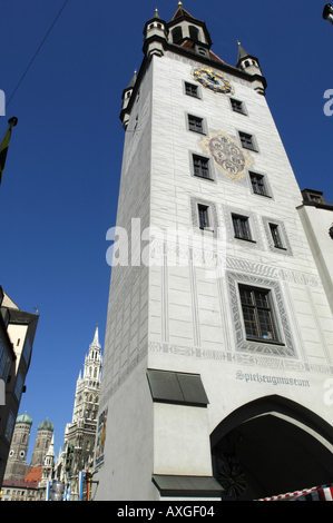 München, Kirche in der Innenstadt, Spielzeugmuseum Stockfoto